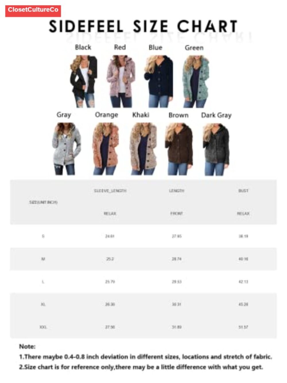Hooded Fleece Lined Cardigan Sweater Zip Button Knit Winter Warm - Picture 5 of 6